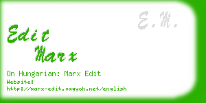 edit marx business card